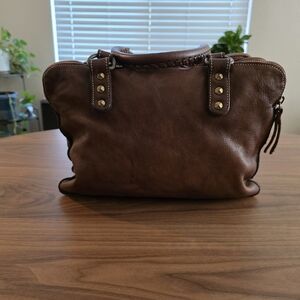 Chic Brown Leather Satchel